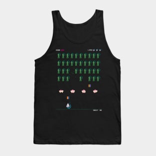 Zombie Unicorn Invaders (white text) Tank Top